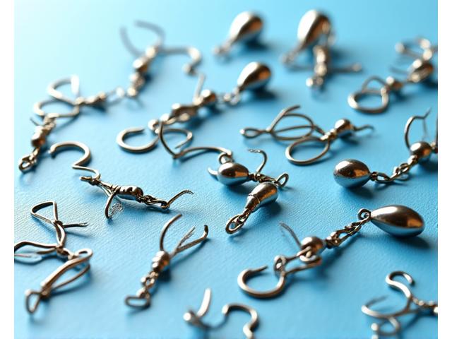 Collection of fishing swivels, sinkers, and snaps