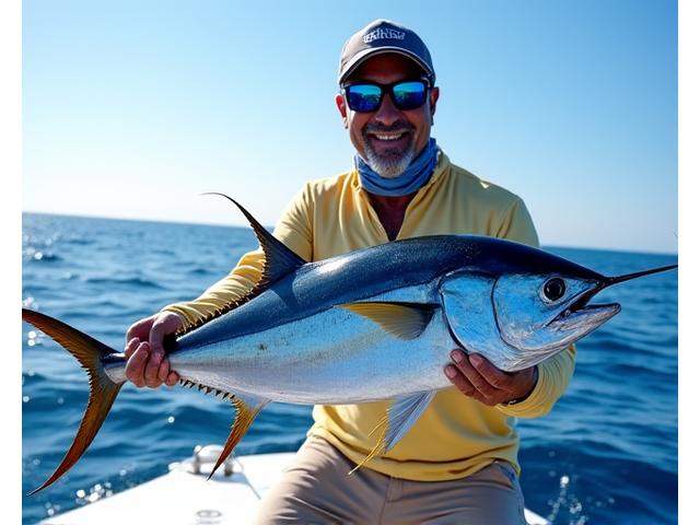 Raj N. Patel showcasing an impressive saltwater fish on a boat.