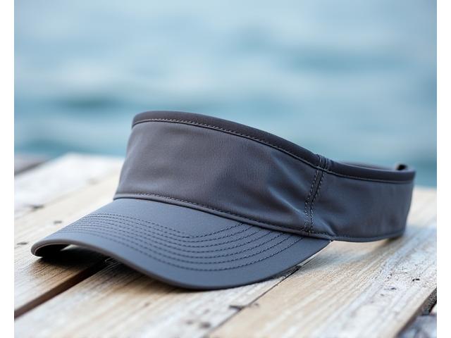 Pro Angler Visor - Gray, with sweatband and adjustable strap.